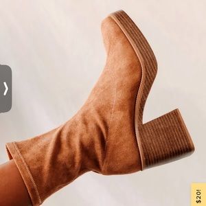 Lulus Hughez Brown Suede Platform Mid-calf Boots - Size 9
